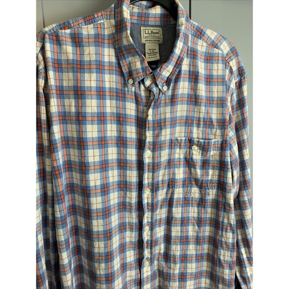 L.L. Bean Slightly Fitted Shirt Mens XL Tall Plaid Flannel Western‎ Core Cowboy - Picture 2 of 6